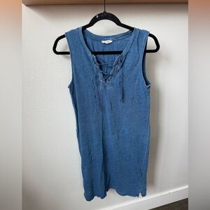 Jane and Delancey Denim Blue Lace-Up Tank Top